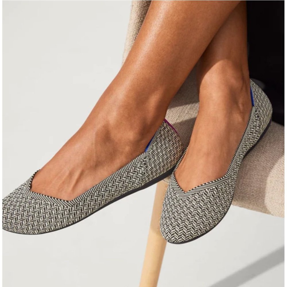 Rothy NWB The Flat Slate Herringbone Size 7